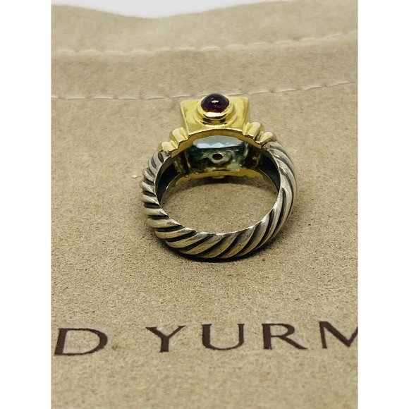 David Yurman 925 14K Gold Renaissance Cable Ring Topaz Pink Tourmaline Sz 4.5 - Picture 5 of 11